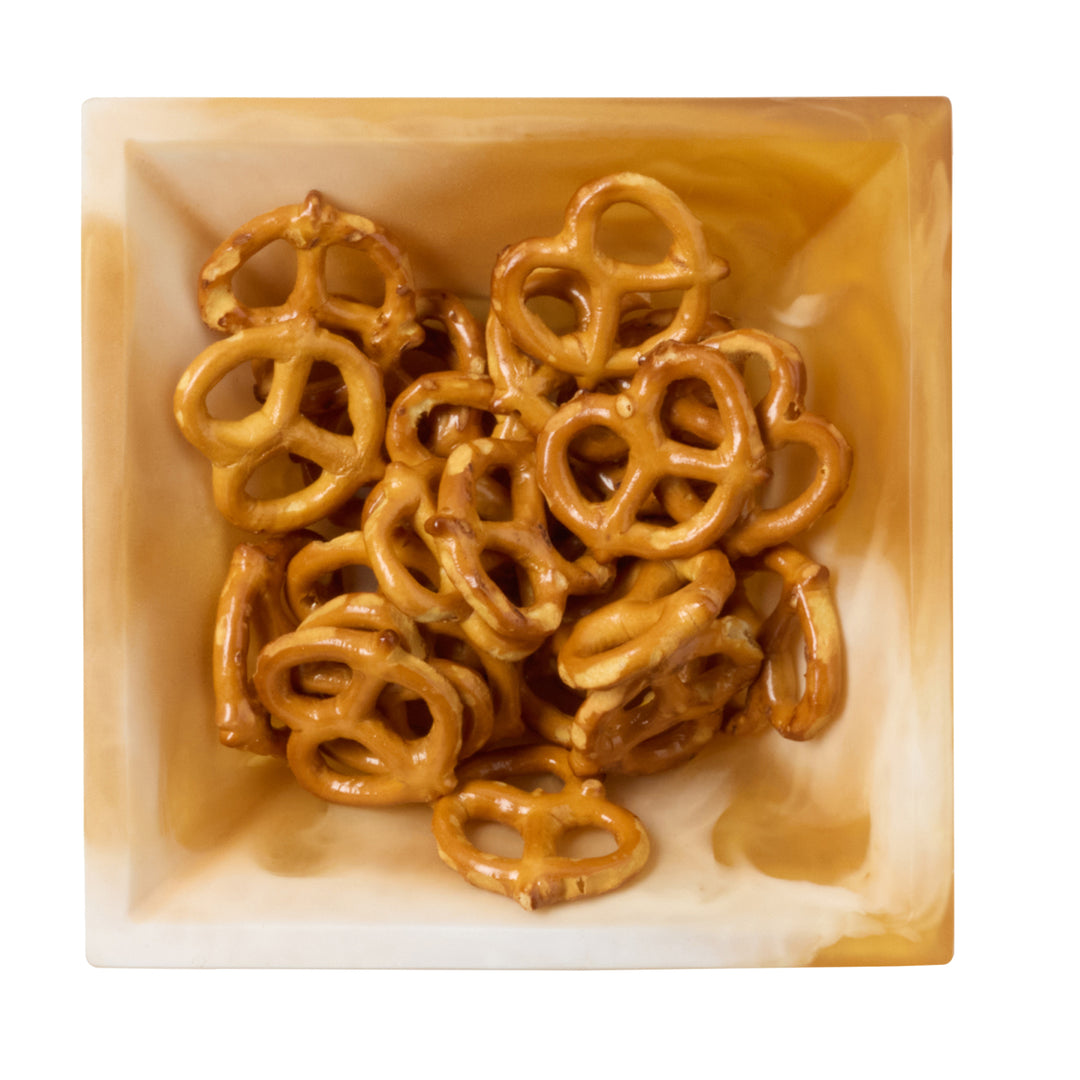Olena Amber Swirled Resin Snack Bowl Set/4