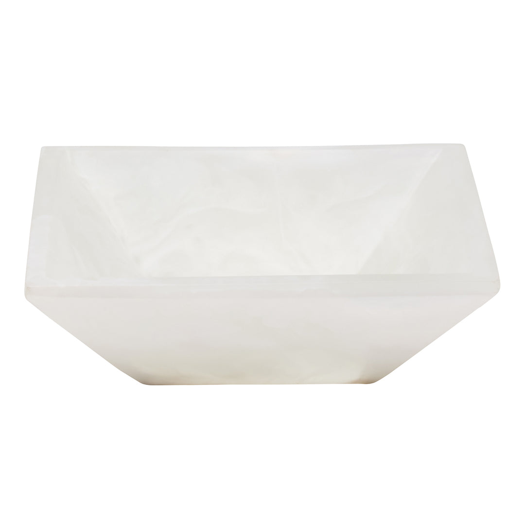 Olena White Swirled Resin Snack Bowl Set/4