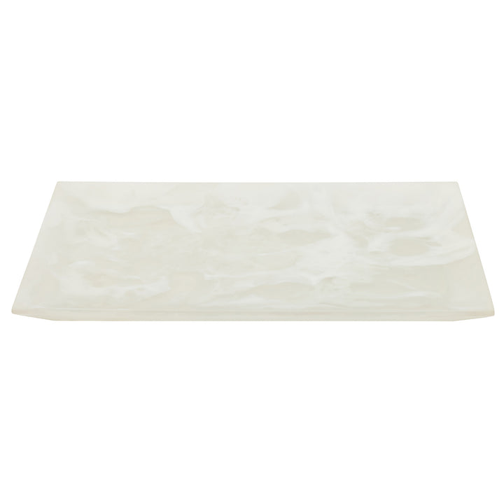 Olena White Swirled Rectangular Serving Tray Set of 2