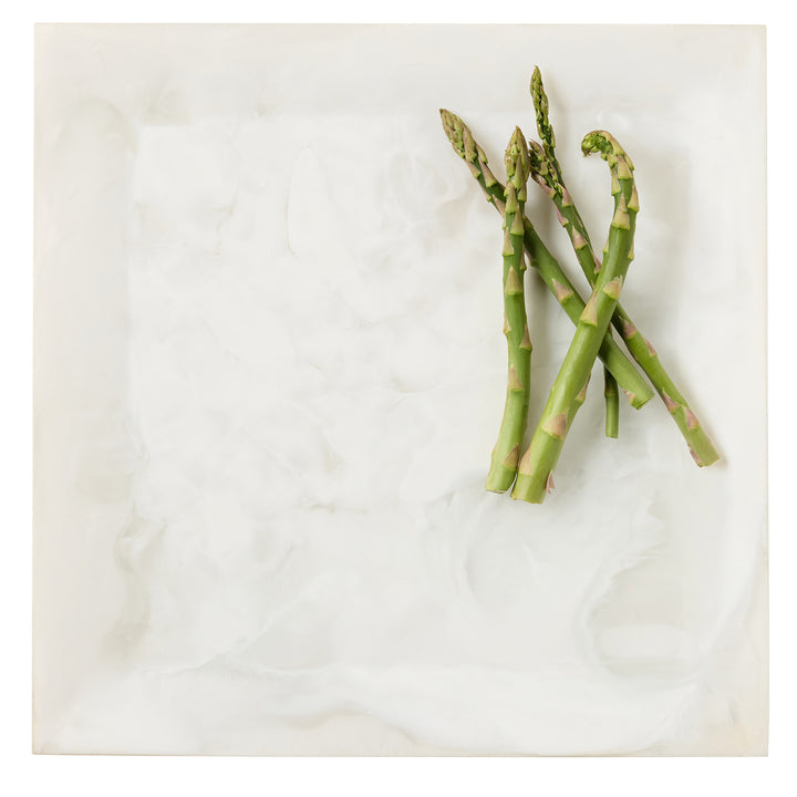 Olena White Swirled Square Serving Tray Set of 2