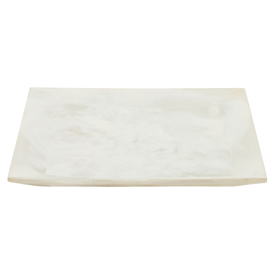 Olena White Swirled Square Serving Tray Set of 2