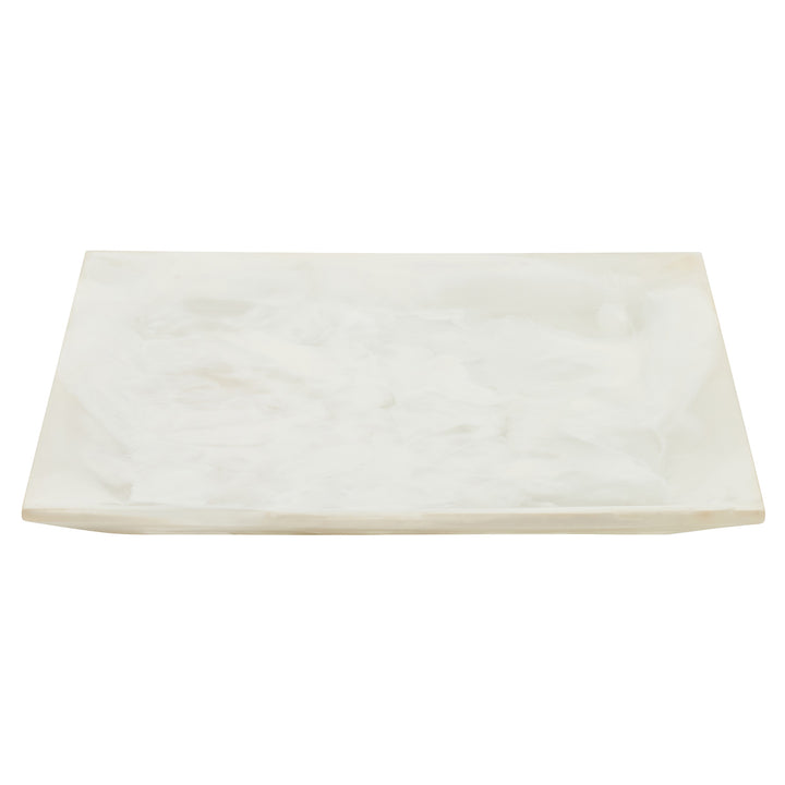 Olena White Swirled Square Serving Tray Set of 2