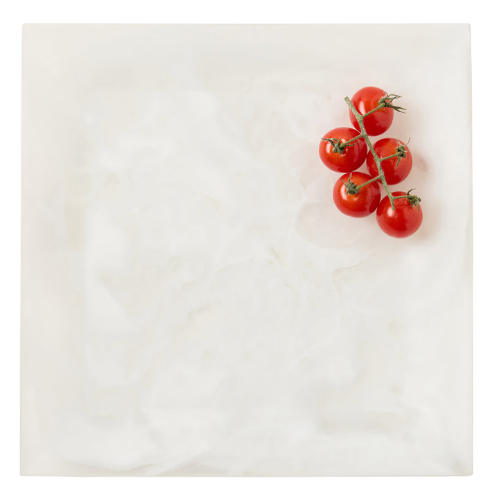Olena White Swirled Square Serving Tray Set of 2