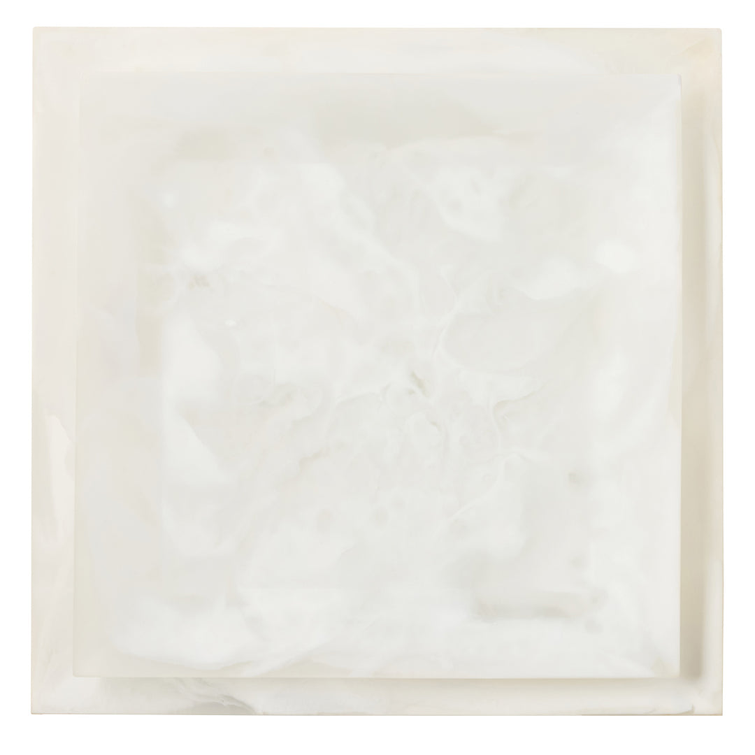 Olena White Swirled Square Serving Tray Set of 2