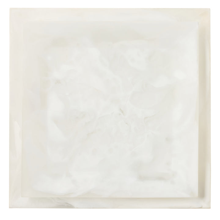 Olena White Swirled Square Serving Tray Set of 2
