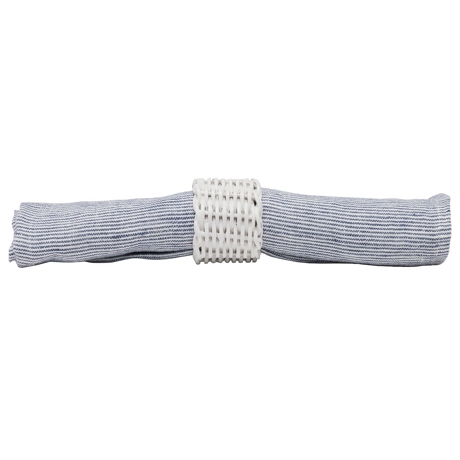 Pierce Polished White Rattan Napkin Rings - Thumbnail 2