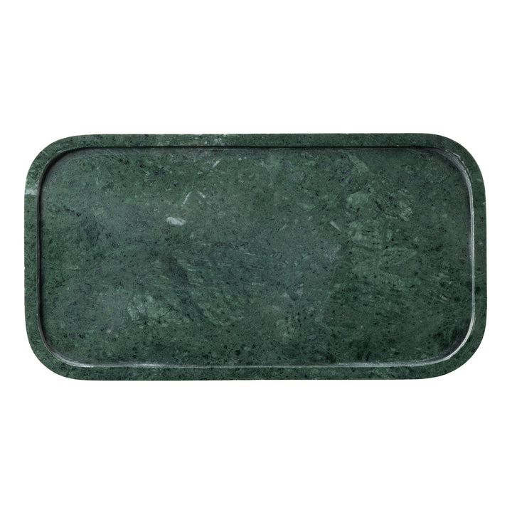 Pietro Dark Jade Marble Serving Platter W/ Stand Set/2