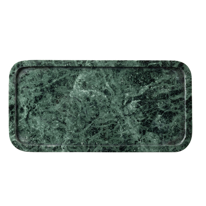 Pietro Dark Jade Marble Serving Platter W/ Stand Set/2