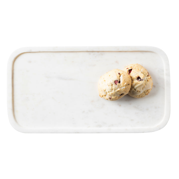 Pietro White Marble Serving Platter W/ Stand Set/2