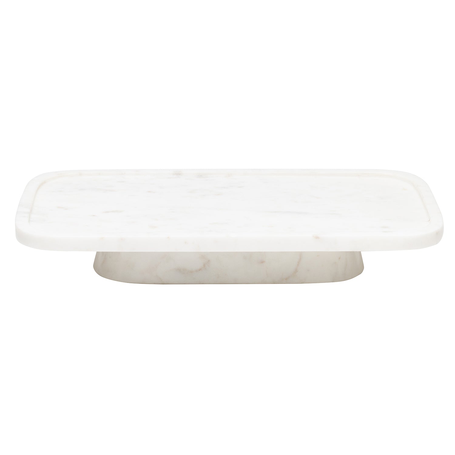 Pietro White Marble Serving Platter W/ Stand Set/2 - Thumbnail 3
