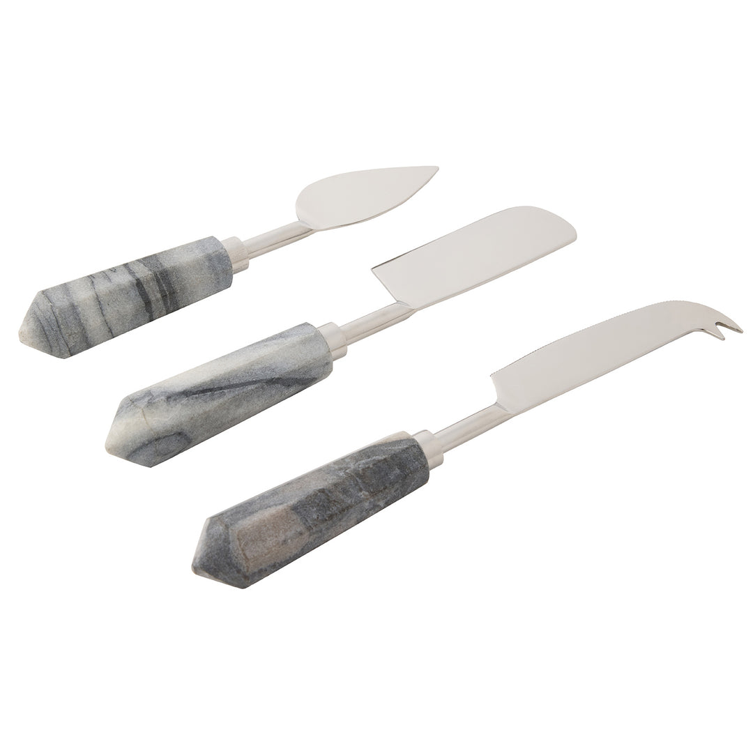 Priscilla Gray/Polished Silver Cheese Knives Set