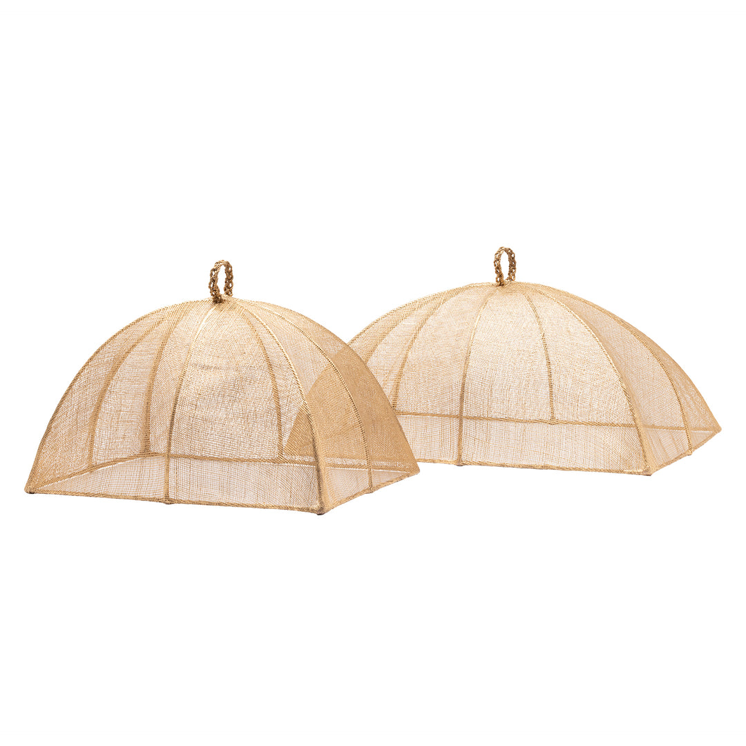Rachel Gold Rectangular Food Covers Set/2