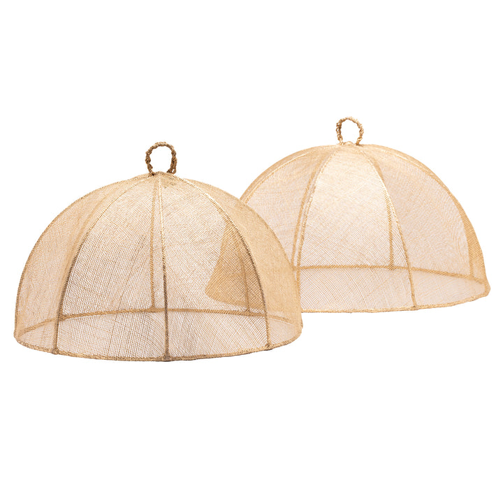 Rachel Gold Round Food Covers Set/2