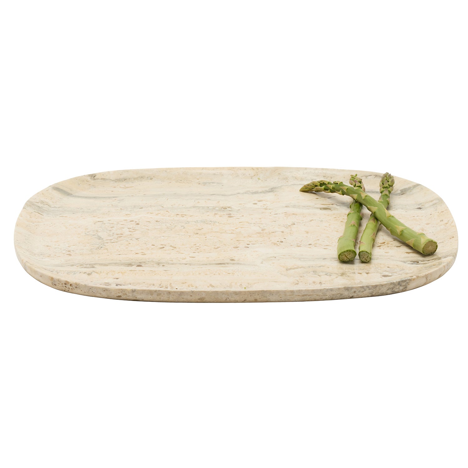Rhea Silver Travertine Serving Trays - Thumbnail 3