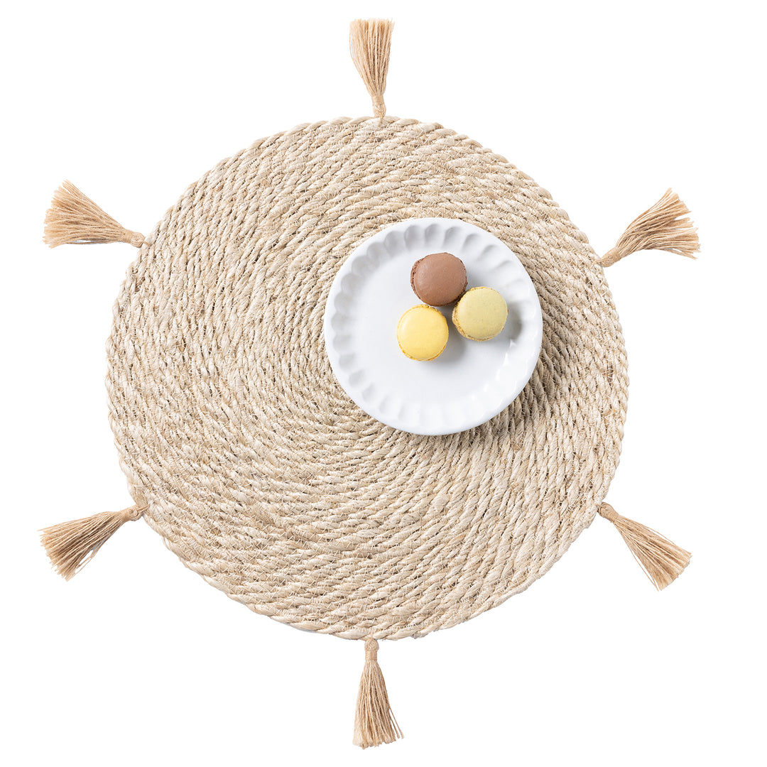 Sabina Natural Jute Placemat Set of 4 (Round)