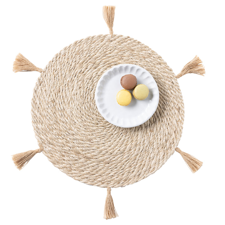 Sabina Natural Jute Placemat Set of 4 (Round)