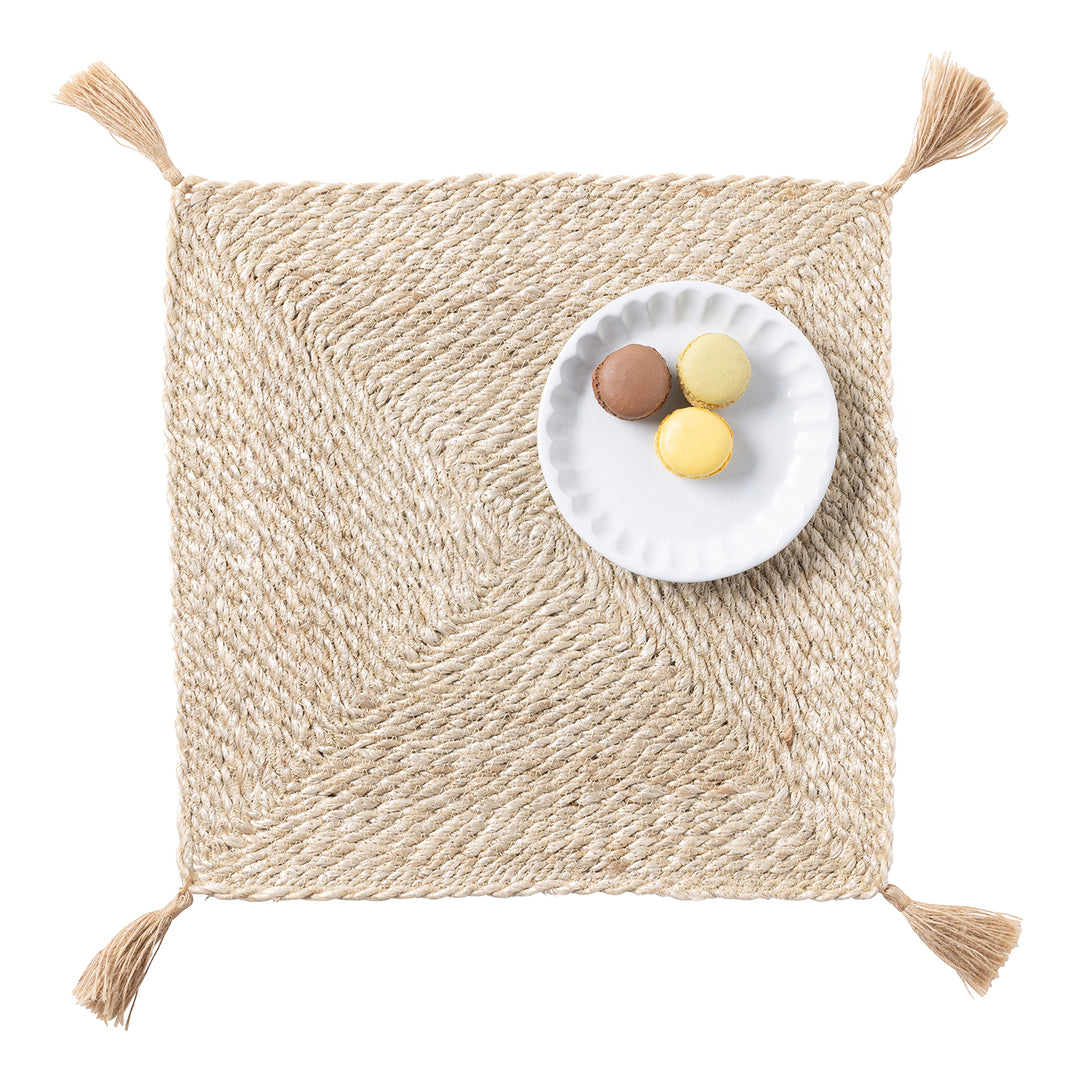 Sabina Natural Jute Placemat Set of 4 (Square)
