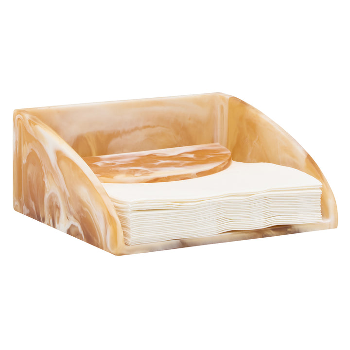 Sandro Amber Swirled Resin Luncheon Napkin Holder