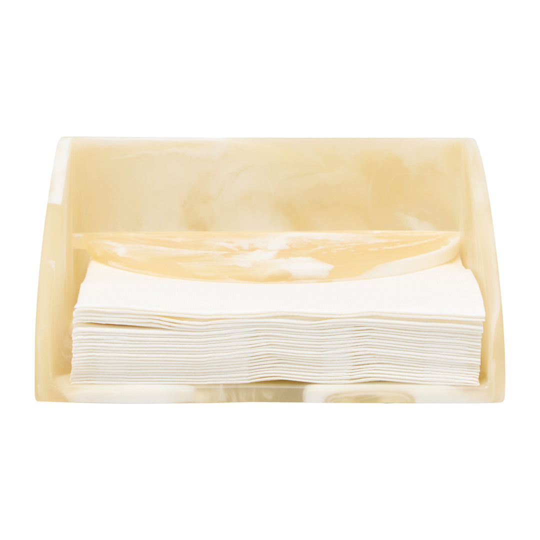 Sandro Ivory Swirled Resin Luncheon Napkin Holder