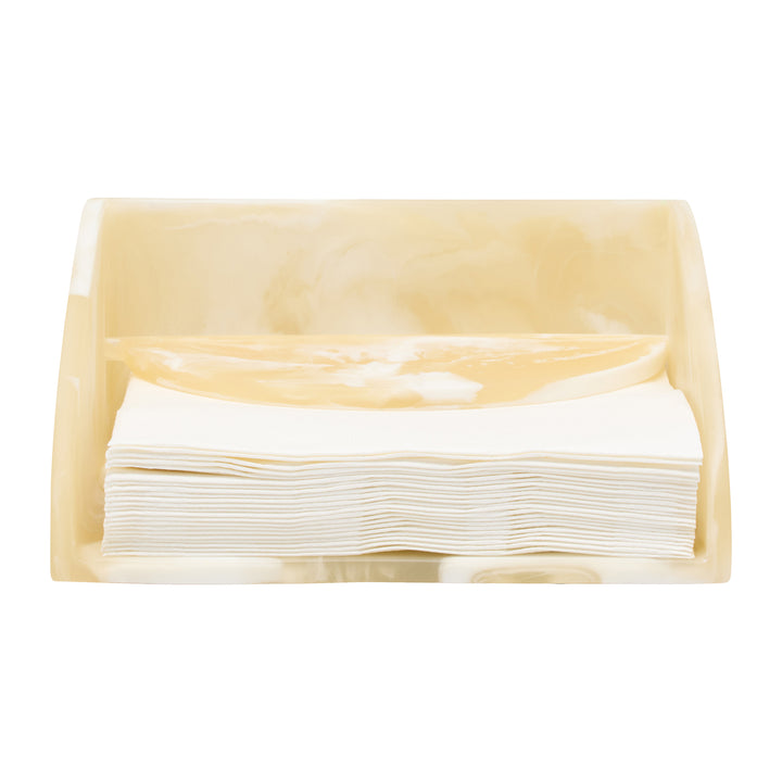 Sandro Ivory Swirled Resin Luncheon Napkin Holder