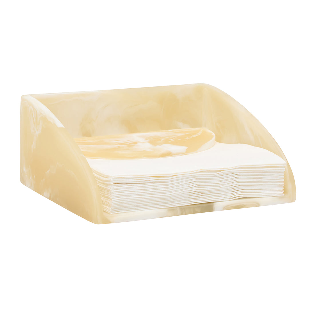 Sandro Ivory Swirled Resin Luncheon Napkin Holder