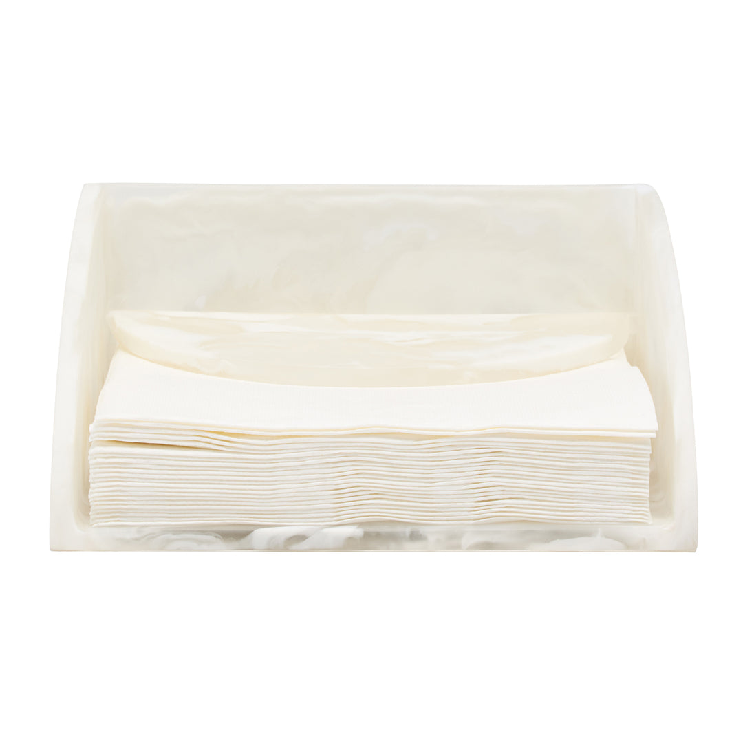Sandro White Swirled Resin Luncheon Napkin Holder