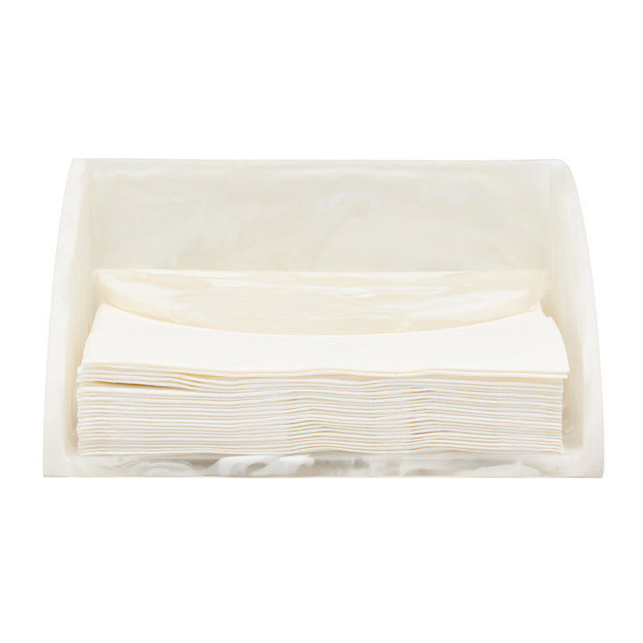 Sandro White Swirled Resin Luncheon Napkin Holder