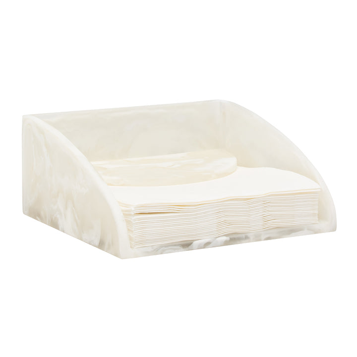 Sandro White Swirled Resin Luncheon Napkin Holder