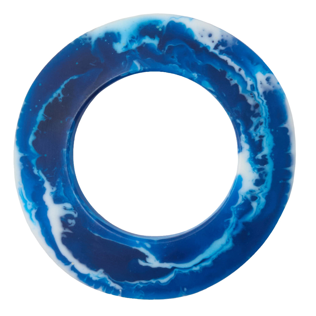 Tansy Blue Swirled Resin Napkin Rings (Set of 4)