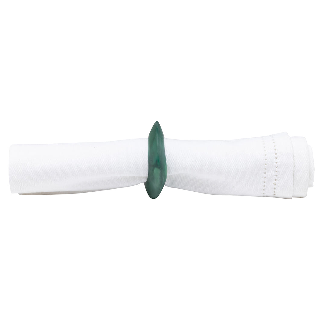 Tansy Hunter Green Swirled Resin Napkin Rings (Set of 4)