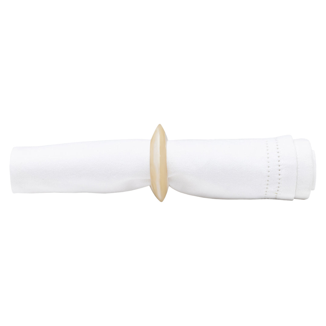 Tansy Ivory Swirled Resin Napkin Rings (Set of 4)