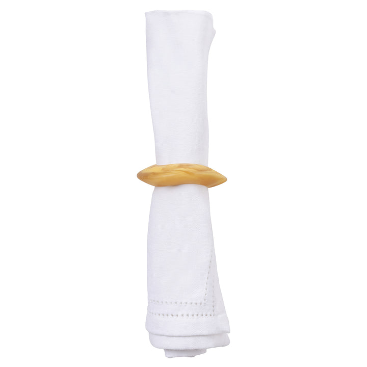 Tansy Lemon Swirled Resin Napkin Rings (Set of 4)