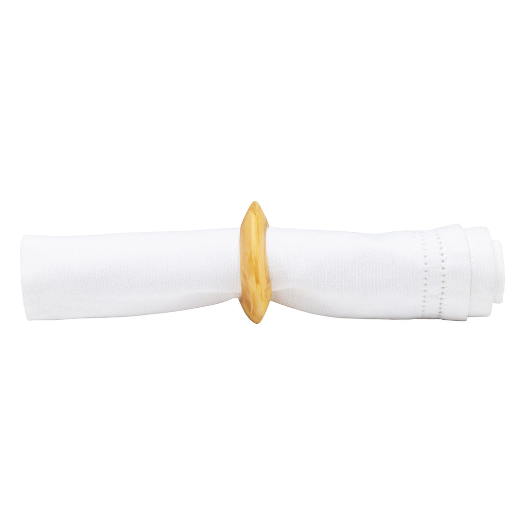 Tansy Lemon Swirled Resin Napkin Rings (Set of 4)