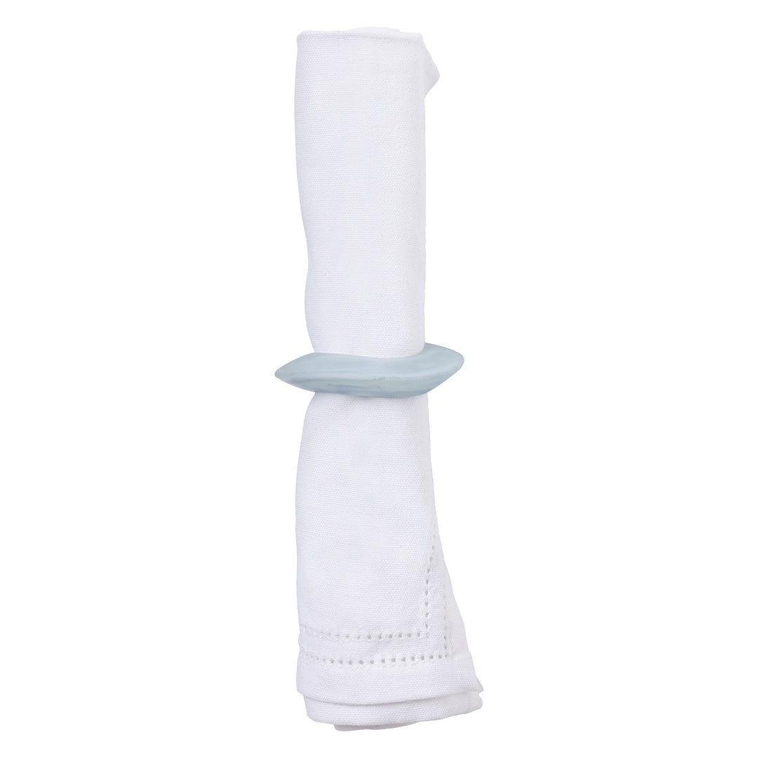 Tansy Pastel Blue Swirled Resin Napkin Rings (Set of 4)