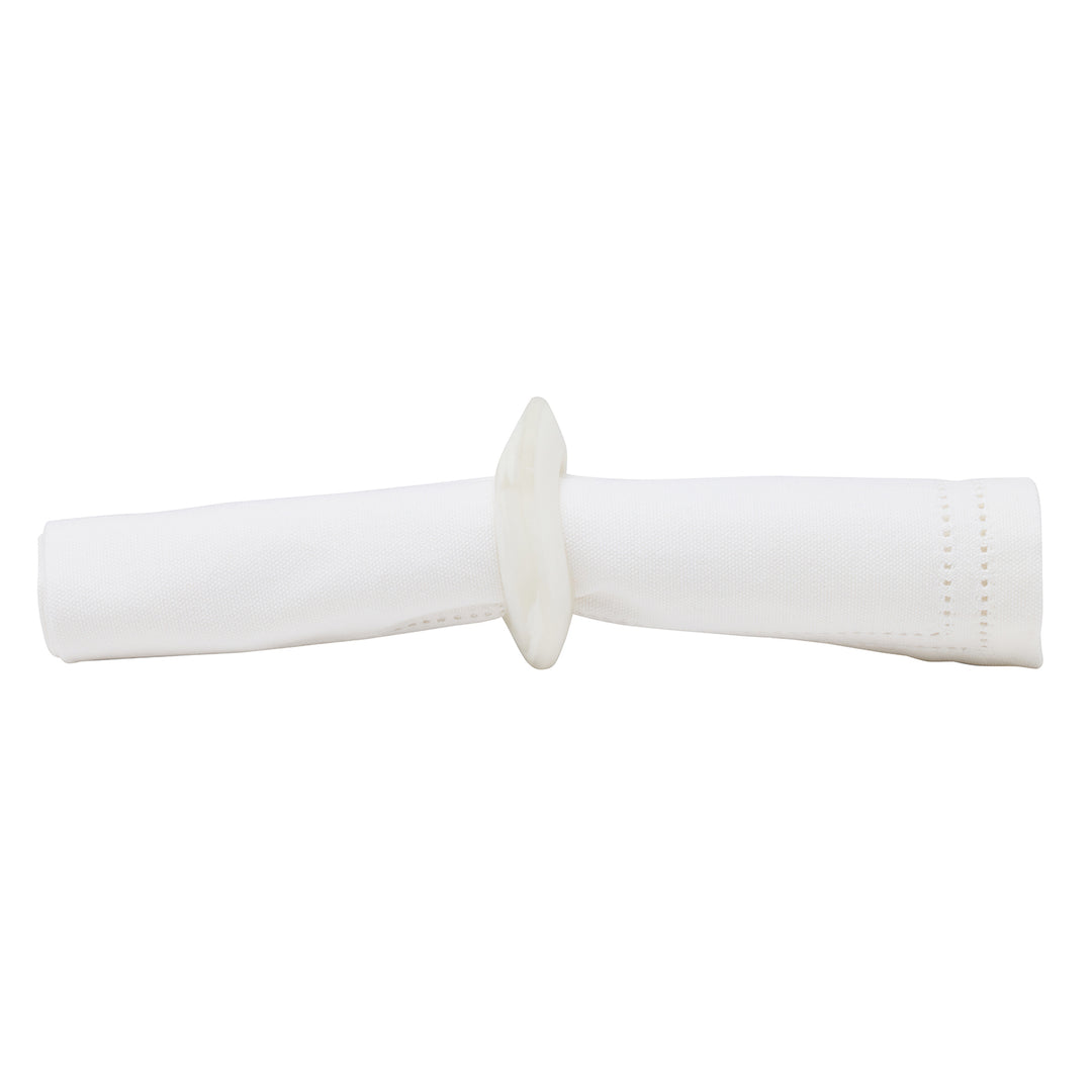 Tansy White Swirled Resin Napkin Rings (Set of 4)