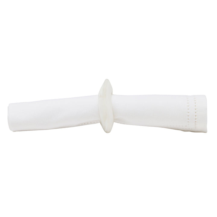Tansy White Swirled Resin Napkin Rings (Set of 4)
