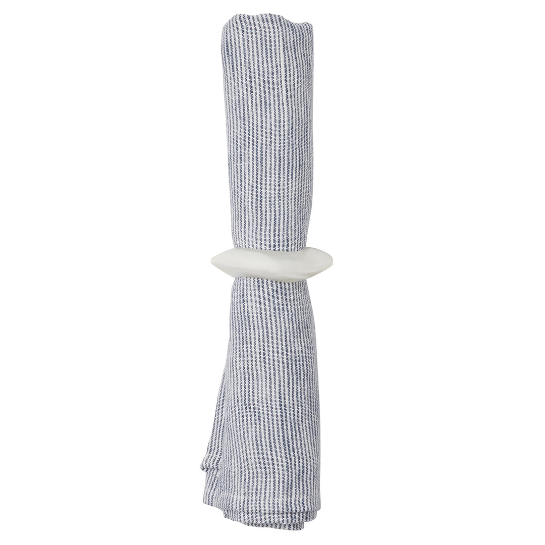 Tansy White Swirled Resin Napkin Rings (Set of 4)
