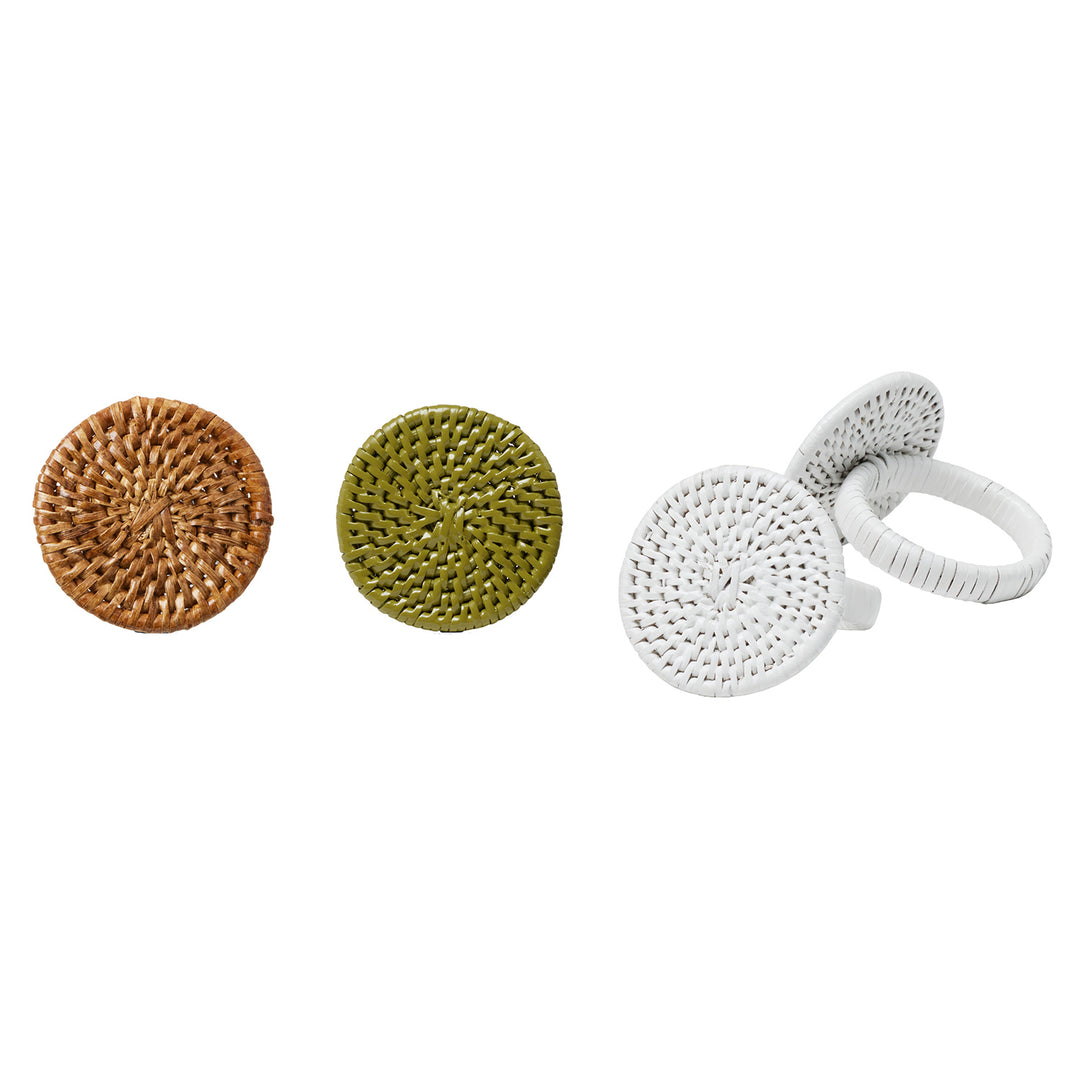 Tanya Brown Rattan Napkin Ring Set/4