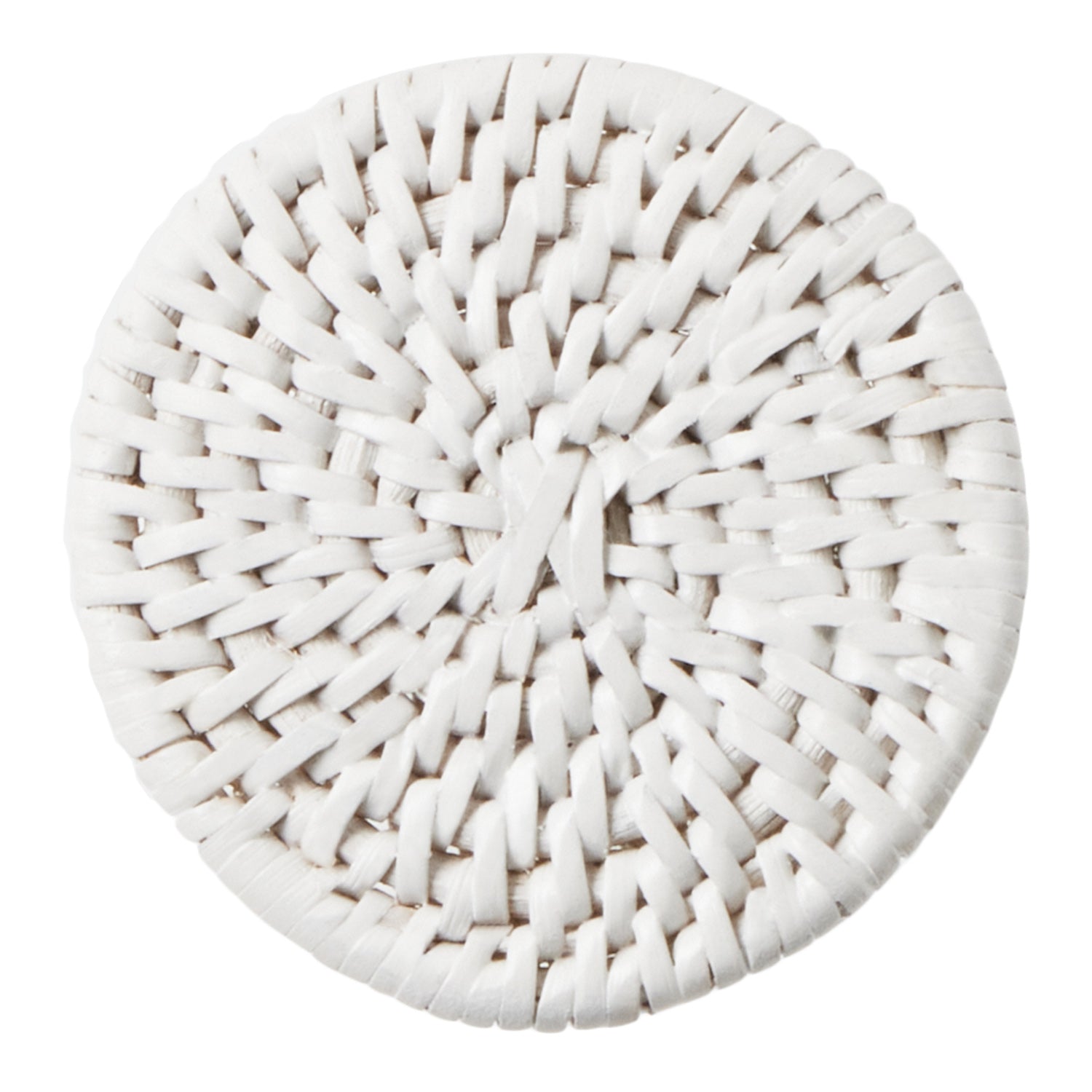 Tanya Polished White Rattan Napkin Ring Set