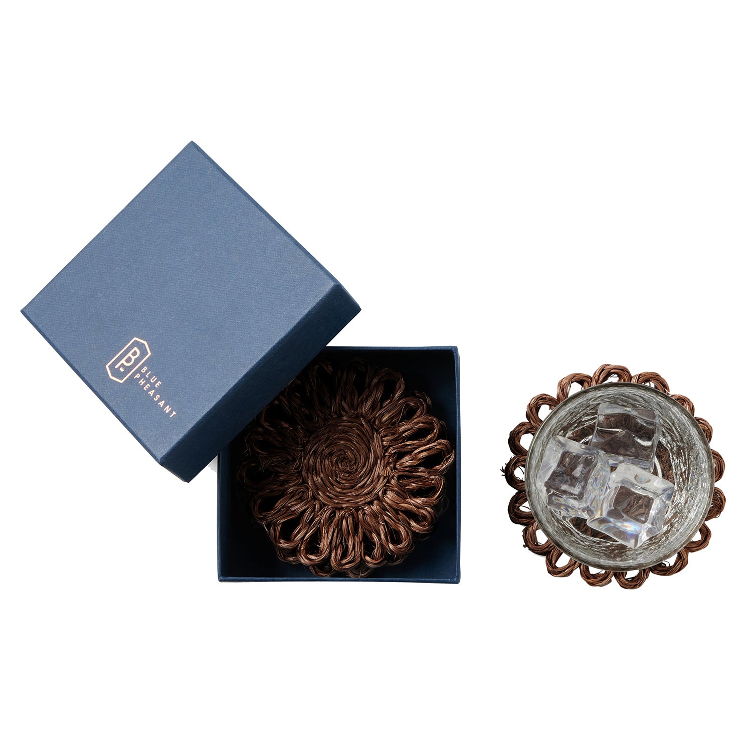 Teigan Brown Floral Coasters Set/4 - Thumbnail 3