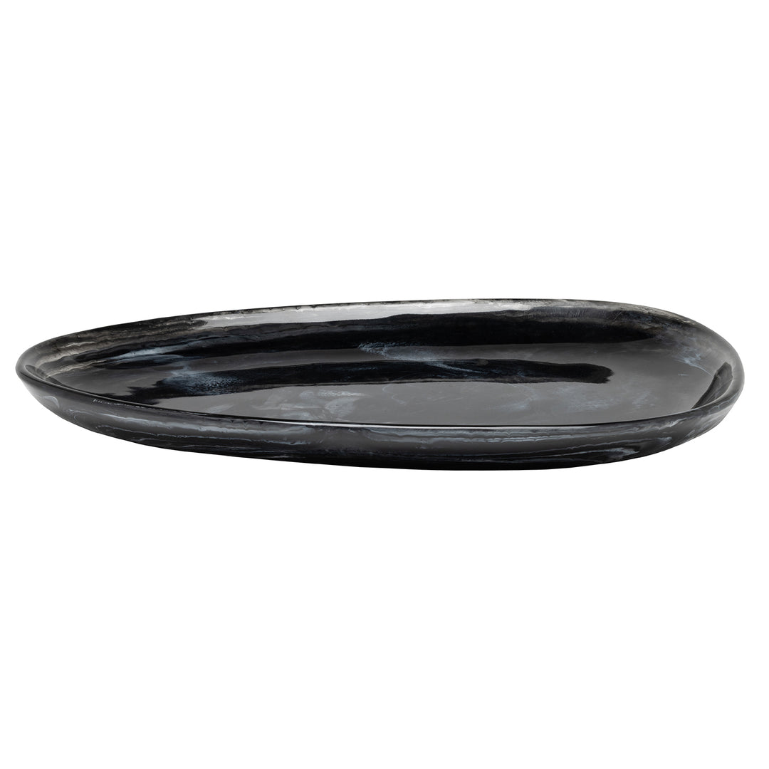 Vashti Charcoal Resin Oval Serving Platter Set/2