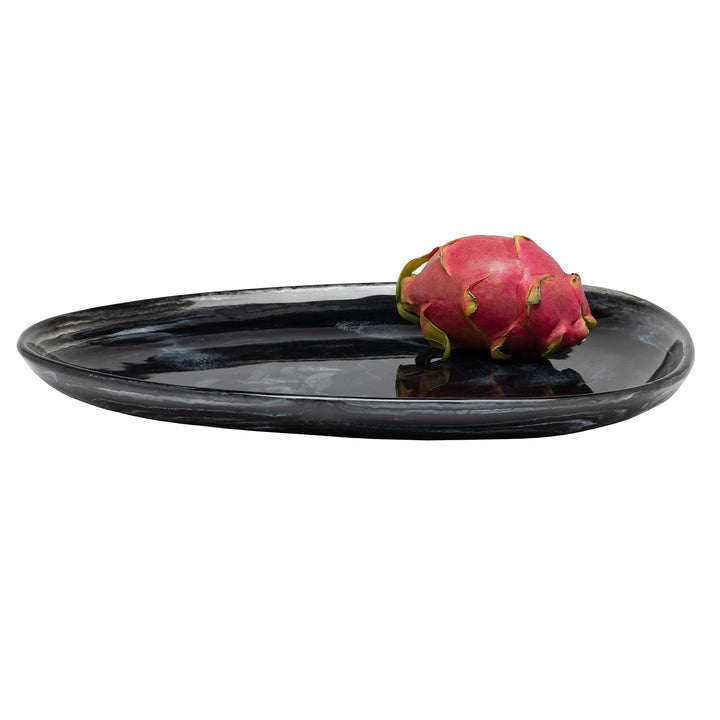 Vashti Charcoal Resin Oval Serving Platter Set/2