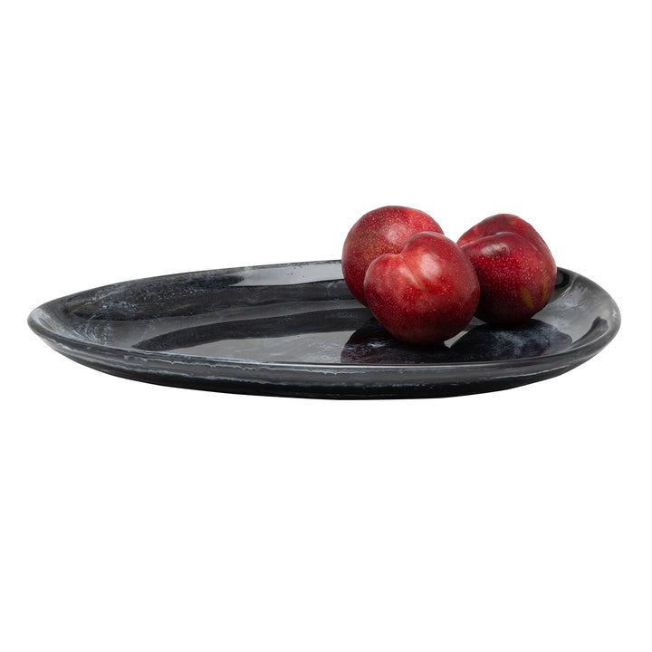 Vashti Charcoal Resin Oval Serving Platter Set/2