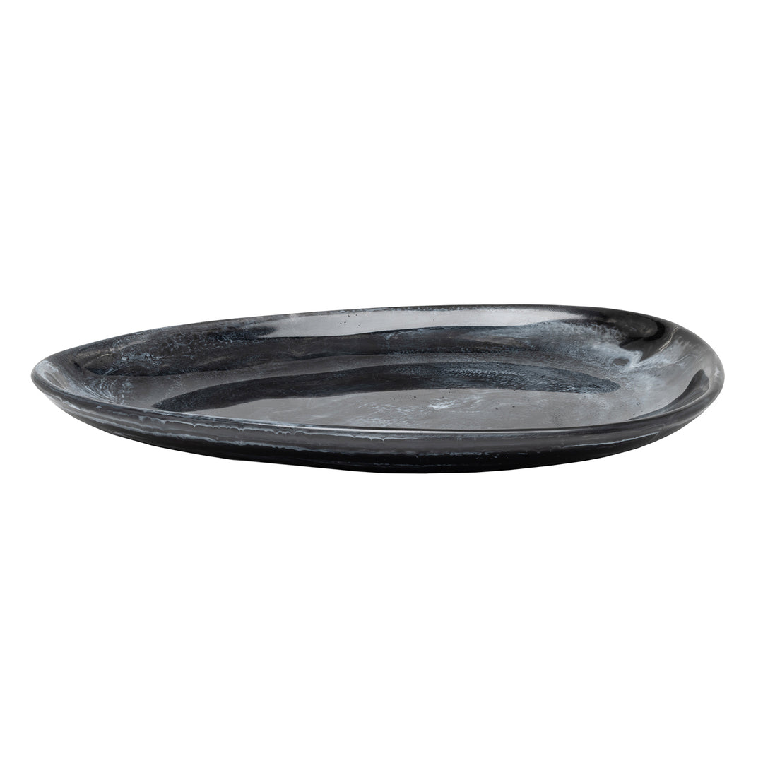 Vashti Charcoal Resin Oval Serving Platter Set/2