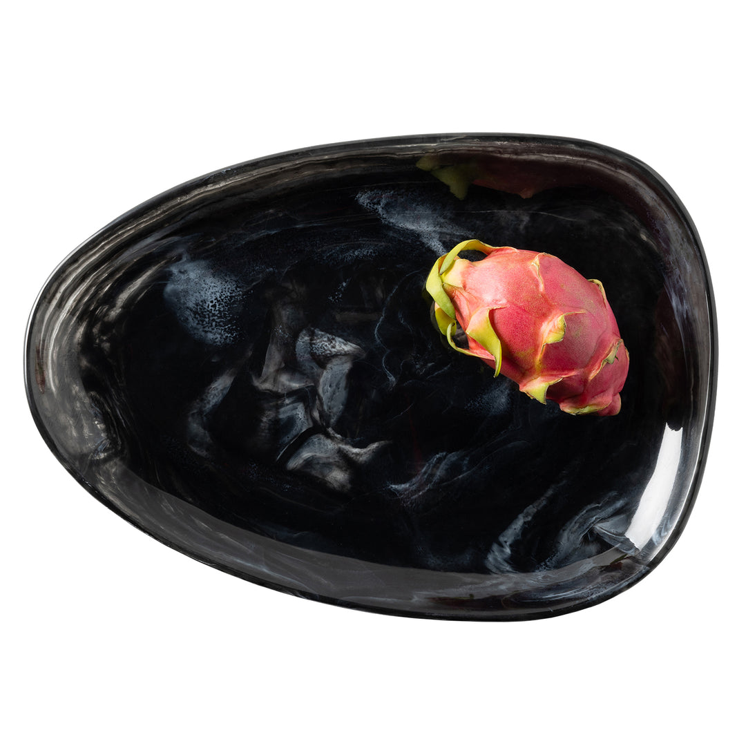 Vashti Charcoal Resin Oval Serving Platter Set/2