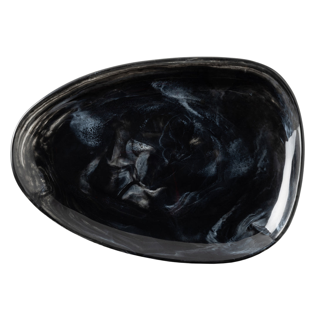 Vashti Charcoal Resin Oval Serving Platter Set/2