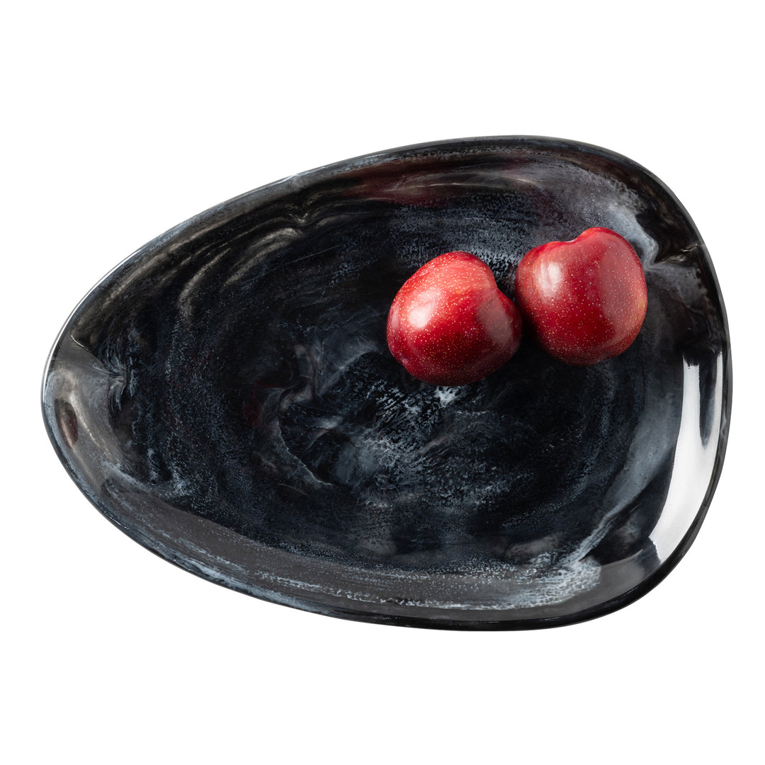 Vashti Charcoal Resin Oval Serving Platter Set/2