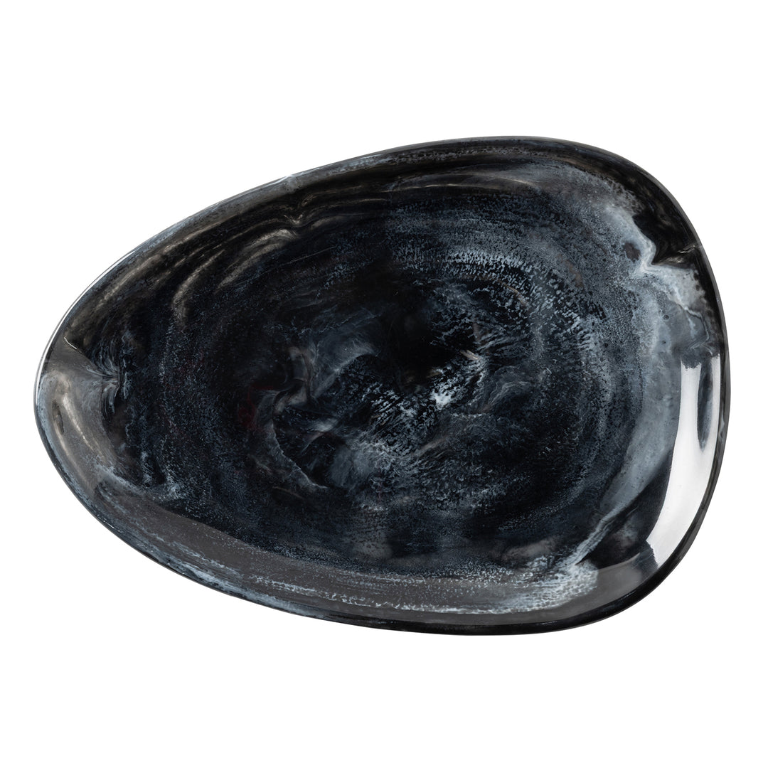 Vashti Charcoal Resin Oval Serving Platter Set/2