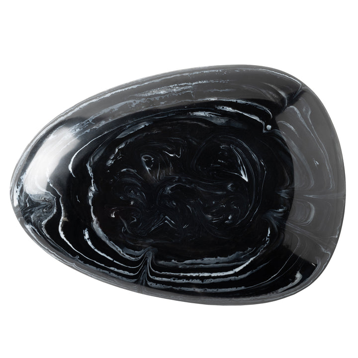 Vashti Charcoal Resin Oval Serving Platter Set/2