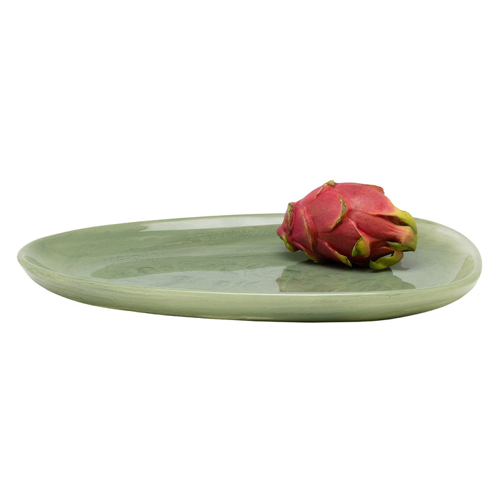 Vashti Sage Resin Oval Serving Platter Set/2